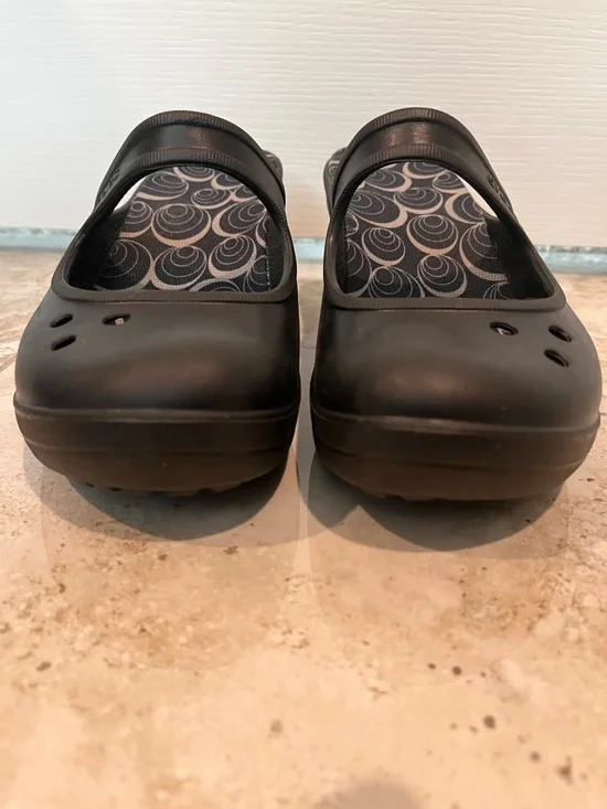 Crocs Frances Mary Jane Wedge Mule Slip On Shoes Black Comfort Women’s Size 9 - Picture 5 of 12